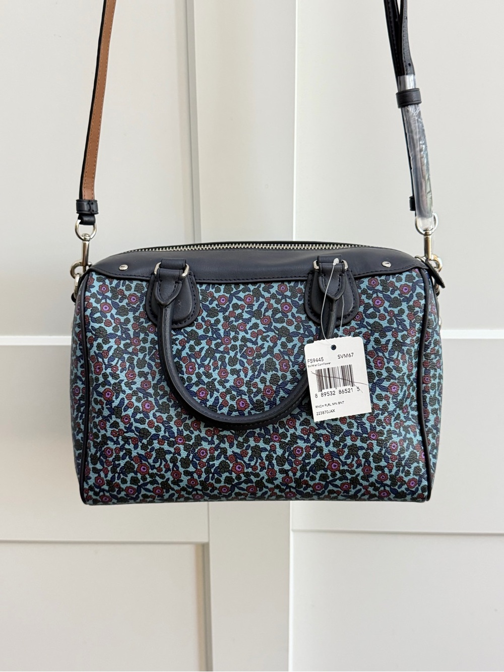 Coach F59445 Mini Bennett Ranch Floral Mist Cornflower Satchel NWT - Picture 8 of 8